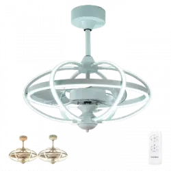 Bastilipo - Miami Ventilador De Techo Con Luz Mando A Distancia-3 Colores Led-gama Luxury, Blanco, Diametro Total 63 Cm