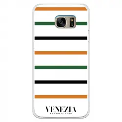 Funda Para Samsung Galaxy S7 Edge Del Venezia Fondo Blanco Rayas - Licencia Oficial Venezia Football Club