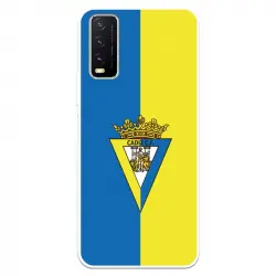 Funda Para Vivo Y20s Del Cádiz Escudo Fondo Bicolor - Licencia Oficial Cádiz Cf