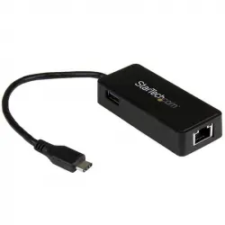 Startech Adaptador de Red Gigabit USB-C Negro con Puerto USB Extra