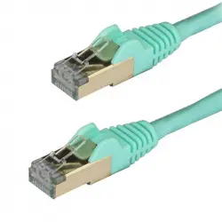 StarTech Cable de Red STP Snagless Cat 6A 2m Aguamarina