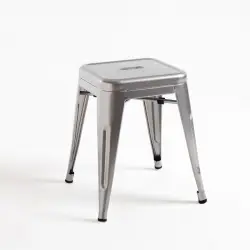 Taburetes Pequeños - Taburete Torix Pequeño - Gris metalizado