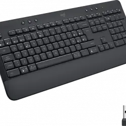 Teclado - Logitech Signature K650, Bluetooth, USB, Reposamanos, Ergonómico, numérico, PC/Mac, Teclas de acceso directo, Negro