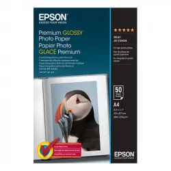 Epson Papel Fotográfico Premium 50 Hojas A4 255 g/m2 Blanco Brillo