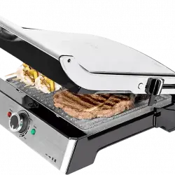 Grill - Cecotec ROCK'NGRILL PRO, Potencia 2000W, Superficie Antiadherente, Placas extraíbles