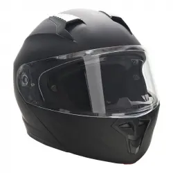 Homcom Casco de Moto Doble Visera con Cabezal Anticolisión y Certificación Europea Negro