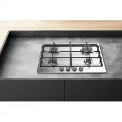 Indesit Thp 642 Ix/i Hobs Negro, Acero Inoxidable Integrado Encimera De Gas 4 Zona(s)