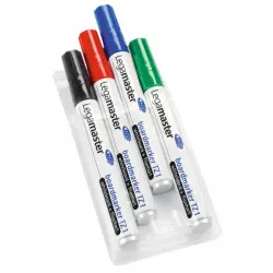 Legamaster Estuche de 4 Rotuladores TZ1 Rellenables Colores Variados