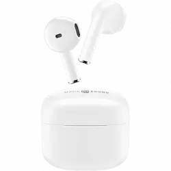 Auriculares True Wireless - Music Sound BTMSTWSSWAGW, De cápsula, Bluetooth, Autonomía de hasta 20 h, Blanco