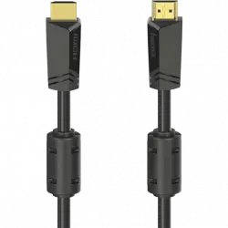 Cable HDMI - Hama 00205009, Ethernet 3D, 10 m, Para transmisión 4K, 18 Gbit/s, Recubrimiento de oro, Negro