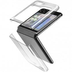 Funda - CellularLine CLEARCSGALZFLIP5T, Para Samsung Galaxy Z Flip5, Resistente a golpes y rayones, Transparente