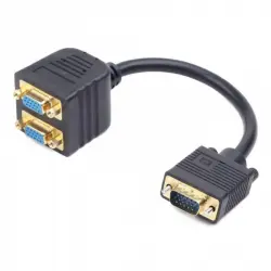 Gembird Cable Alargador VGA a 2xVGA Macho/Hembra 20cm Negro