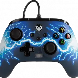 Mando - PowerA Enhanced, Para mando Xbox Series X/S, Diseño Arc Lighting, Cable, USB, Jack 3.5 mm, Azul