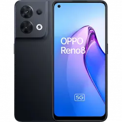 Móvil - OPPO Reno 8, Shimmer Black, 256GB, 8GB, 6.44" Full HD+, MTK Dimensity 1300, 4500mAh, Android 12