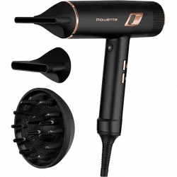 Secador - Rowenta Maestria Ultimate Experience CV9920F0, 2000 W, 3 Niveles, Velocidades, Motor BLDC, Tecnología Air-to-Care, Difusor, Negro y cobre