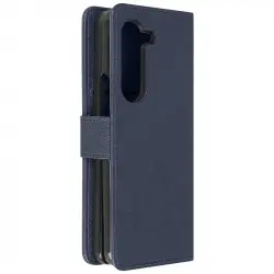 Funda Para Samsung Galaxy Z Fold 5 Tarjetero Soporte Vídeo Azul Oscuro