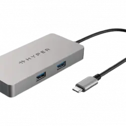 Hub USB/Concentrador - Hyper HDMB2, 5 Puertos en 1, USB-C, Gbit/s, Plata