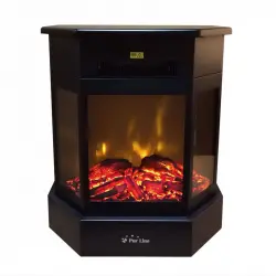 Purline CHE-300 Chimenea Eléctrica de Suelo con Mando 2000W Negra