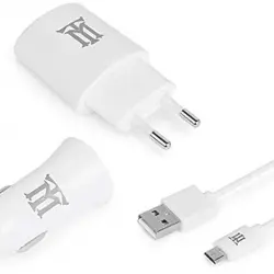 Cargador - Maillon MTWC1CC1BMUW241 TRAVEL KIT 3-IN-1: 1x USB 2.4A + Coche Micro 2.4 1m