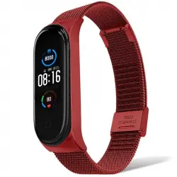 OcioDual Correa de Metal Roja para Xiaomi Mi Smart Band 5/6