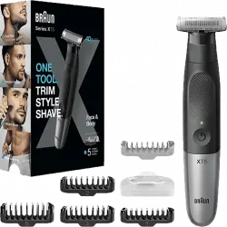 Barbero - Braun Series X XT5100, Recortadora de Barba, Afeitadora para cuerpo, Peines bidireccionales