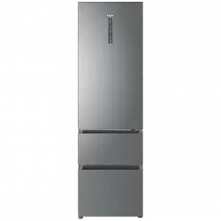 Frigorífico combi - Haier 3D 60 Series 3 A3FE737CGJ, No Frost, 371 l, 200 cm, Motor Inverter, Botellero, Inox