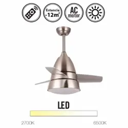 Ventilador De Techo Con Luz Serie Alize Color Plata