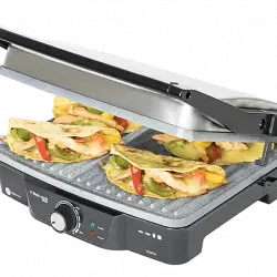 Grill - Cecotec Rock"nGrill, 2000W, Antiadherente, Apertura 180º, Regulador temperatura, Placa