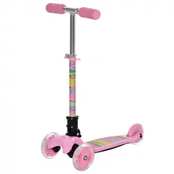 Homcom Patinete Infantil Plegable 3 Ruedas Rosa