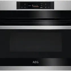 Horno compacto - AEG KME721880M, Esmalte fácil limpieza, 42 l, Microondas + Grill, 60 cm, Inox