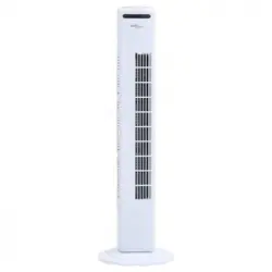 Ventilador De Torre Con Mando Y Temporizador Φ24x80 Cm Blanco Vidaxl