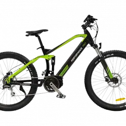 Bicicleta eléctrica - Argento Performance Pro, 250 W, 25 km/h, Shimano 9 Velocidades, LCD, Negro y Verde