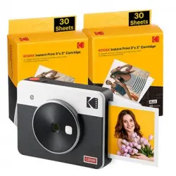 Kodak Mini Shot 3 Retro C300rw60 Portable Instant Camera And Photo Printer Bundle 3x3 White