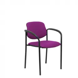 Piqueras y Crespo Villalgordo Silla Fija Similpiel Morado Chasis con Brazos Negro