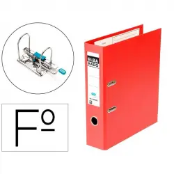 Archivador De Palanca Elba Chic Carton Forrado Pvc Con Rado Folio Lomo De 80 Mm Rojo