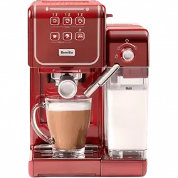 Cafetera express - Breville VCF147X Prima Latte III, 1470 W, 1.4 l, Función 2 tazas, 19 bar, Rojo