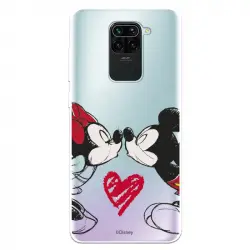 Funda Oficial Clásicos de Disney Mickey y Minnie Beso para Xiaomi Redmi Note 9