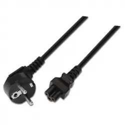 Aisens Cable de Alimentación Trébol CEE7 a C5 Macho/Hembra 1.5m Negro