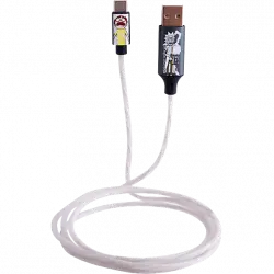 Cable - Nacon BigBen Rick and Morty USB A/USB C, Luminoso, 1.2 metros, Verde