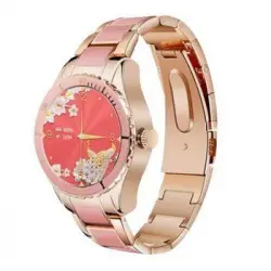 Reloj Conectado Mujer Rubicon Correa Malla Oro Rosa Cerámica Rosa