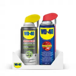 WD-40 Pack Spray Limpiador Doble Acción 400ml + Specialist Limpiador de Contactos 400ml