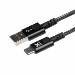Cable Usb Tipo C Carga Y Sincronización Nylon Trenzado 1m Xtorm - Negro