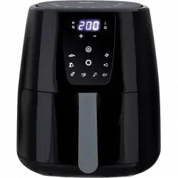 Freidora de aire - Jata JEFR1225, 5 l, 1300 W, Hasta 200°C, Pantalla digital inteligente, Negro