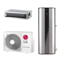 LG - Kit aerotermia LG Water Heater Wi-Fi, capacidad 200 litros - LGCM24FWH20.SET.