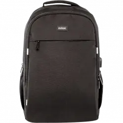 Mochila para portátil - Nilox Style NXBK041, Para de hasta 15.6", 5 compartimentos, Poliéster, Negro