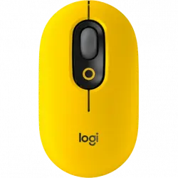 Ratón inalámbrico - Logitech POP, 4000 ppp, Óptico, Ambidiestro, Tecnología SilentTouch, SmartWheel, Multidispositivo, Multisistema, Amarillo