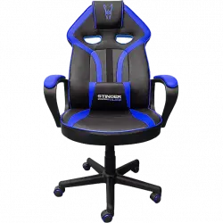 Silla gaming - Woxter Stinger Station Alien, Respaldo con ajuste automático, Azul