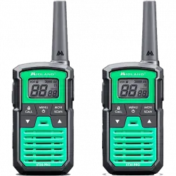 Walkie Talkie - Midland XT30 Pro, Carga Rápida, 16 canales, USB, Alcance de 6 km, Verde