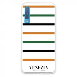 Funda Para Samsung Galaxy A7 2018 Del Venezia Fondo Blanco Rayas - Licencia Oficial Venezia Football Club