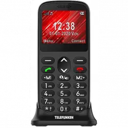 Móvil - Telefunken S420, Para mayores, Bluetooth, 2.21", 64 MB, Compatible Audífonos, Negro